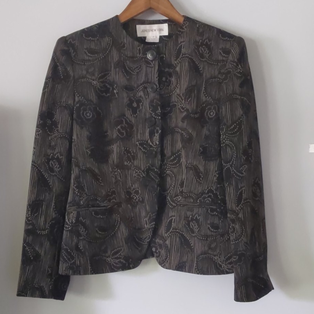 Vintage Silk Blazer with Shoulder Pads